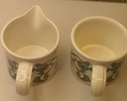PORTMEIRION BOTANIC GARDEN LOT OF 2 FORGET ME NOT TEA CUP/MUG AND CREAMER