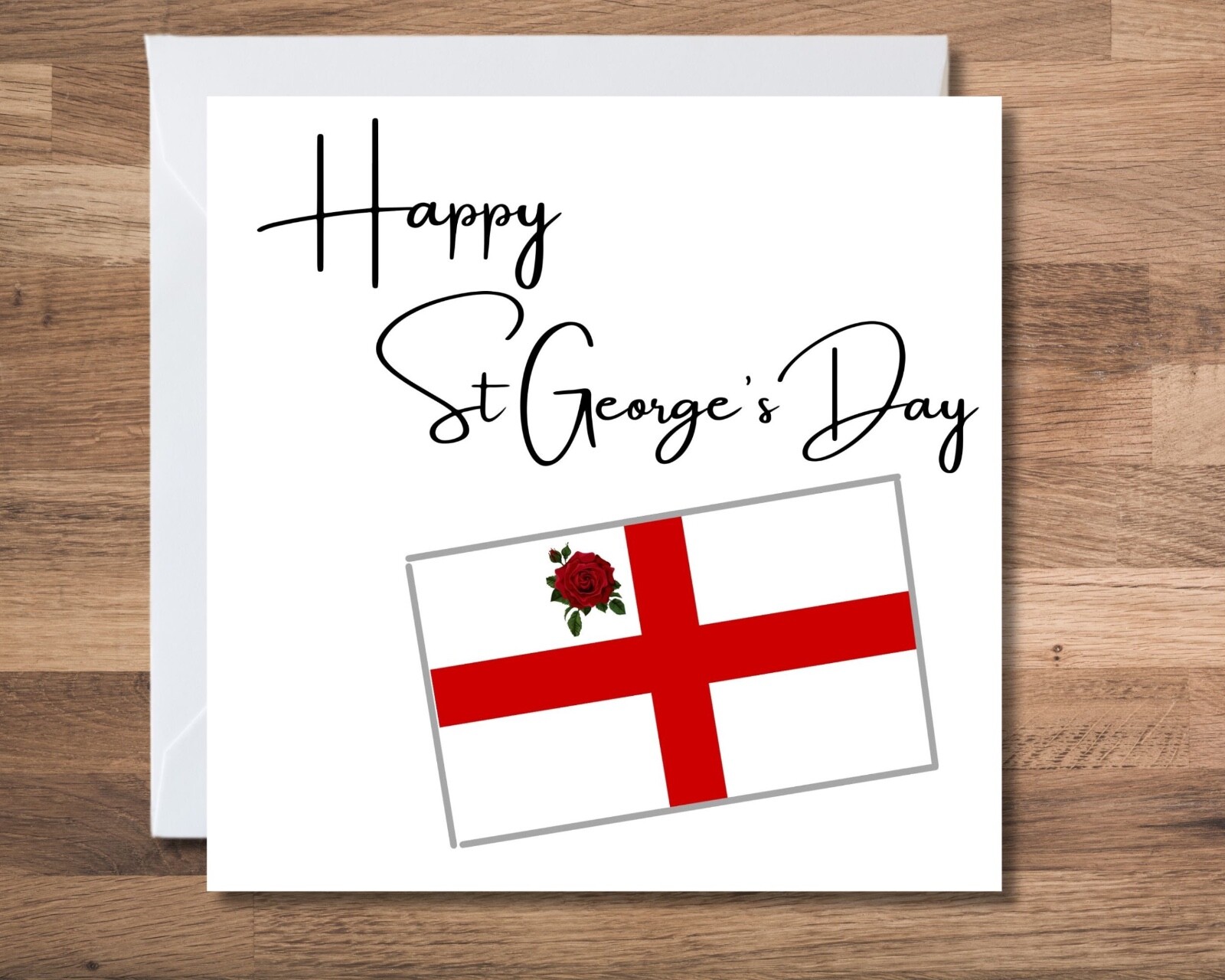 St George's Card With England Flag Design Can Be Personalised  St Georges Day