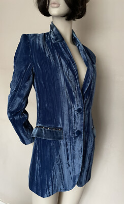 liu jo made in Italy navy blue colour studded pockets detail blazer jacket IT42