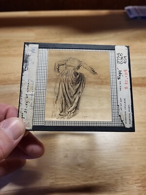 Vtg Magic Lantern Slide-Study Of Woman-Drawing By Degas
