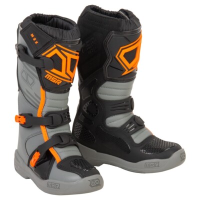 MSR  Youth M3X Motocross / Dirt Bike Boots Size 1 Grey/Orange
