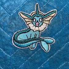 Vaporeon Water Type Pokemon Embroidered Iron On Patch