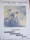 AFFICHE STEINLEN 1974-DESSINS-GALERIE DES ÉTATS UNIS- CANNES- 65X 46 CM