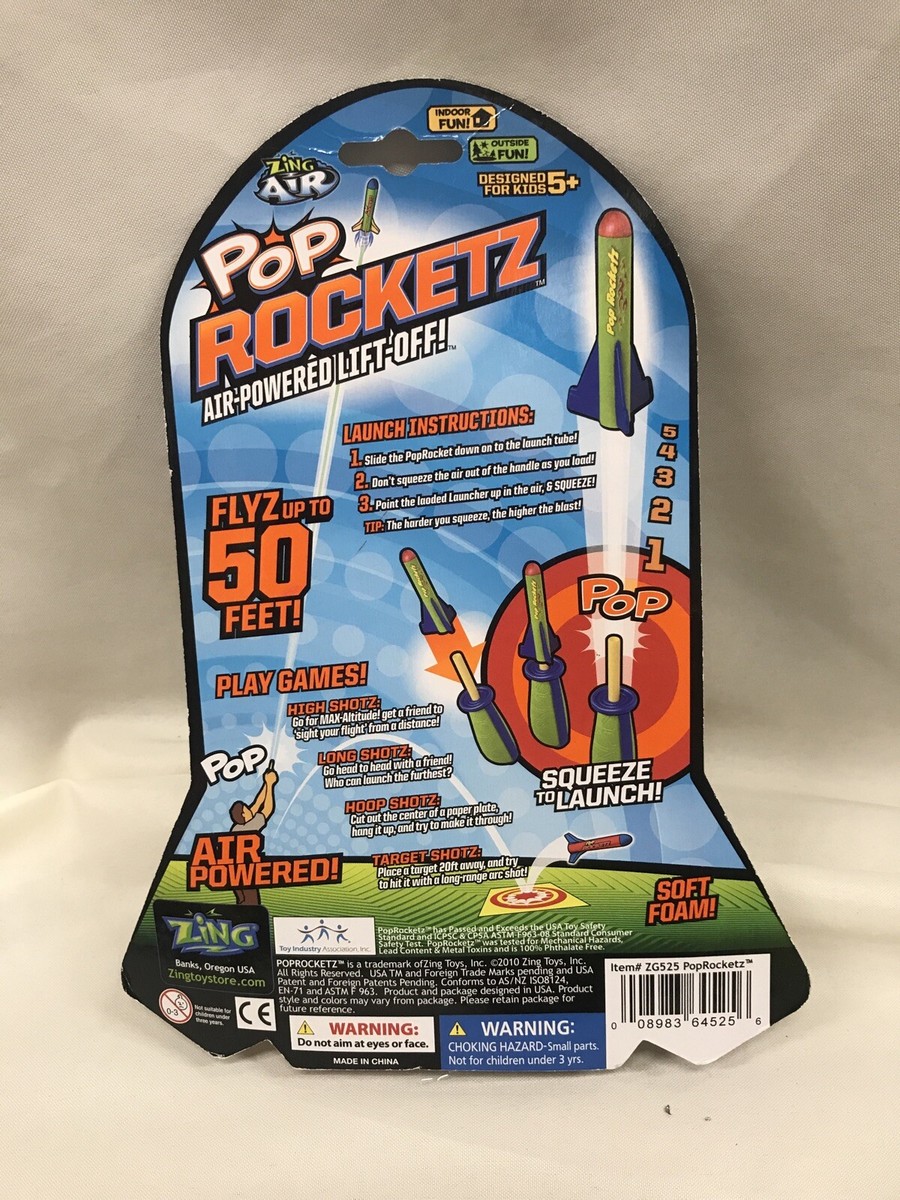 Zing Air Pop Rocketz Playset -Air-Powered Lift-Off Sports In