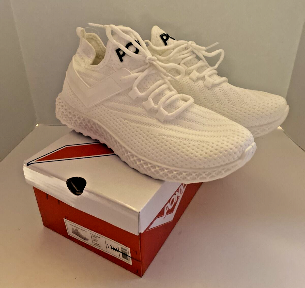 Sneakers Pony Viola Tempo Donna Bianco Stringate PVC Tessuto Slip On 11M