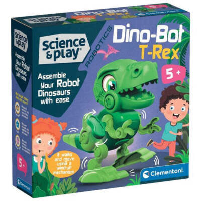 Clementoni Science and Play Robotics Dino Bot T-Rex Durable  Toy for Kids