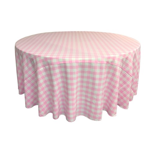 LA Leinen Polyester Gingham kariert 108 Zoll runde Tischdecke. Made in USA - Bild 7 von 11
