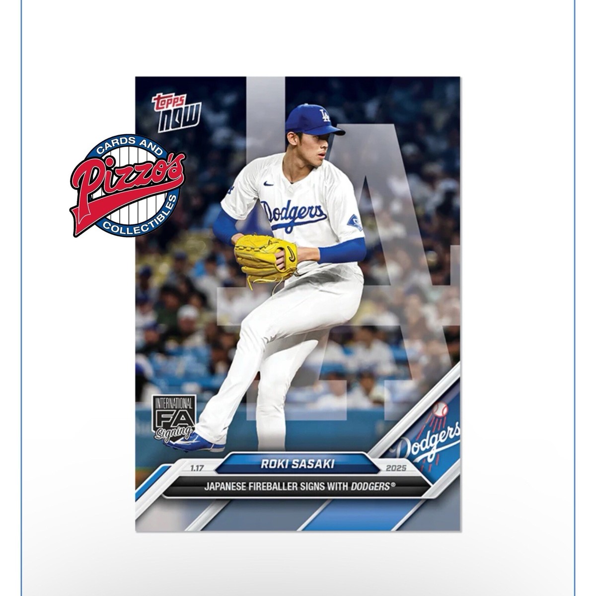 Roki Sasaki Signs With Dodgers 2024 MLB Topps NOW Card OS13 In