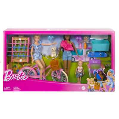 Barbie Backyard Fun Playset Build-up Doll Bikes New Ships Fast