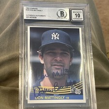 1984 Donruss Don Mattingly Beckett Authentic 10 GRADE  Auto #248 DONNIE BASEBALL