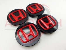 Blackred Honda Set Of 4 Wheel Center Caps 69mm Blackred Honda Set Of 4 Wheel Center Caps 69mm