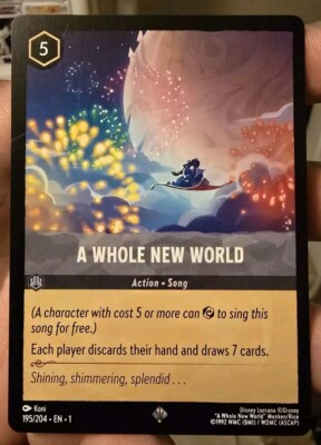 a whole new world lorcana card Disney Lorcana-A Whole New World-The First Chapter-195/204-NonFoil - Near  MINT