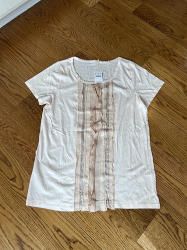 Women's J Crew Luxe tuxedo tissue tee whisper pink, Short Sleeve Size XL NEW Vtg