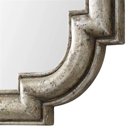 Uttermost Calanna Traditional MDF Wood Decorative Mirror in Antique Silver - Picture 4 of 5