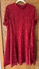 Torrid Red Lace Dress.  Size 2   Mock Neck.  A Line