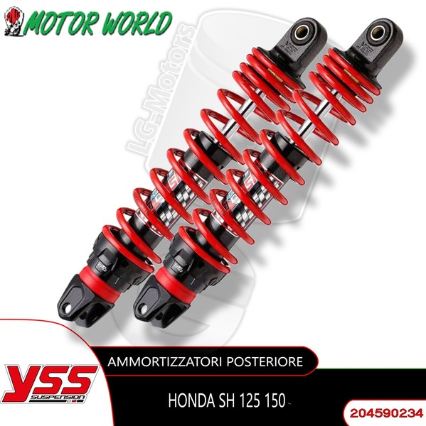 YSS Kit Paar Hintere StoßDäMpfer Rot Schwarz Einstellbar Honda SH 125I 2015-image