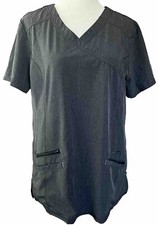 ScrubStar Women's Grey Scrub Top Medium PRE-OWNED 