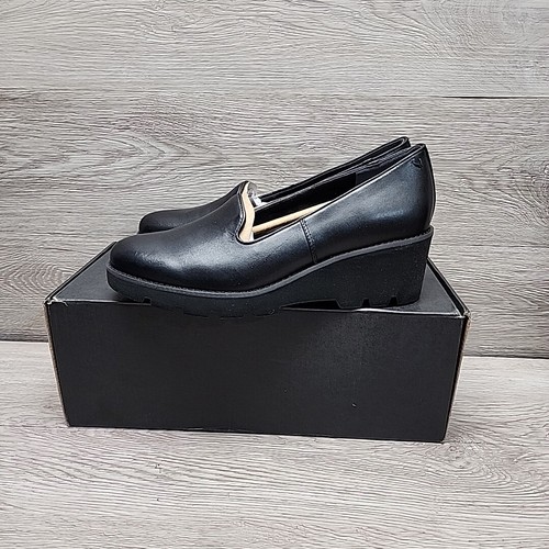 Vionic Willa Wedge Black Leather Size 9 Women's Slip-on Loafer - Picture 6 of 9