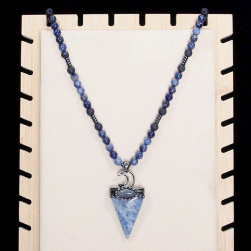Pendulums Pendant Necklace Triangle Moon Natural Gemstone Reiki Healing Chakra - Picture 23 of 25