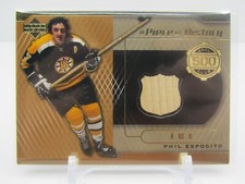 PHIL ESPOSITO 2000 UD A PIECE OF HISTORY 500 CLUB GAME-USED STICK- BRUINS!!