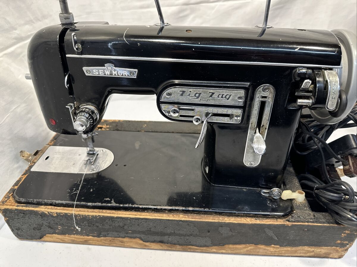 Vintage Sewmor Zig Zag Sewing Machine With Foot Pedal And Vintage Sewmor Zig Zag Sewing Machine With Foot Pedal And