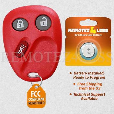 Keyless Entry Remote for 2003 2004 2005 2006 Cadillac Escalade Esv Ext Key Red