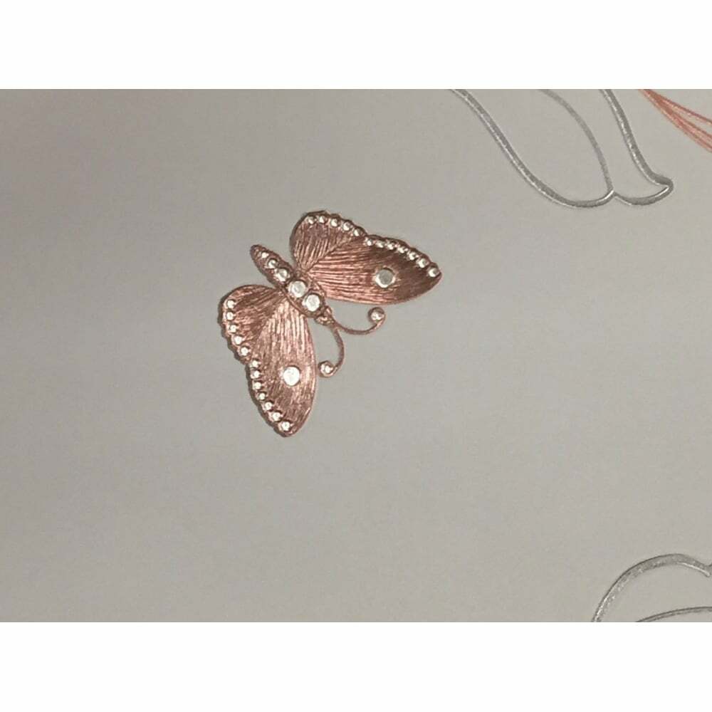 Muriva Amelia Stone Rose Gold Floral Flowers Metallic Butterfly