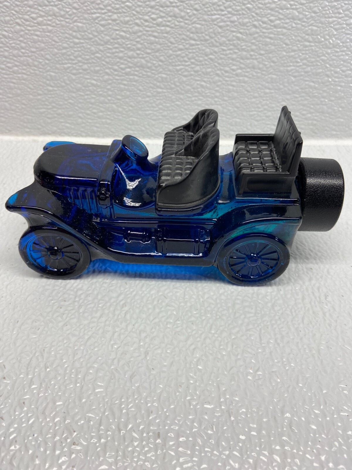 Vintage 1970 Avon Windjammer After Shave in Blue Glass Stanley Steamer Decanter