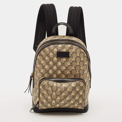 gucci mini backpack gold bees Men's Gg Supreme Bee-Print Backpack, Brown, Men's Padded shoulder strap Ophidia mini backpack in beige