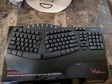 Perixx PERIBOARD-612 Wireless Ergonomic Split Keyboard Black Bluetooth USB 2.0