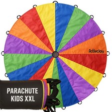 20 FT - HANDLES Rainbow Parachute Toys for Kids Activejoy- 20ft Play Game