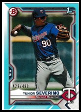 2021 Bowman #BP-140 Yunior Severino Prospects Sky Blue #/499
