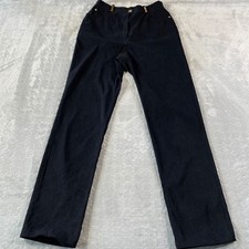 St. John Sport Pants Womens 6 Black Gold Accents Luxury Office Preppy Casual