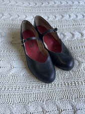 Bloch Size 5 / AU4 / EU35 Black Leather Tap Shoes Low Heel Adjustable Strap EUC