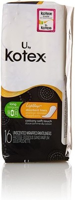 U by Kotex Lightdays Liners, Long, 16 Count