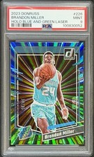 Brandon Miller 2023 Donruss Rated Rookie Basketball Blue Green Lazer /35 PSA 9