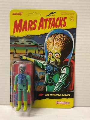 Mars Attacks The Invasion Begins 1  3.75  Action Figure Super7 Reaction
