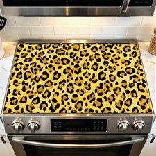 Stove Mat 28.35 x 20.47 Inch Leopard Print Design Golden Brown and Black Anim...
