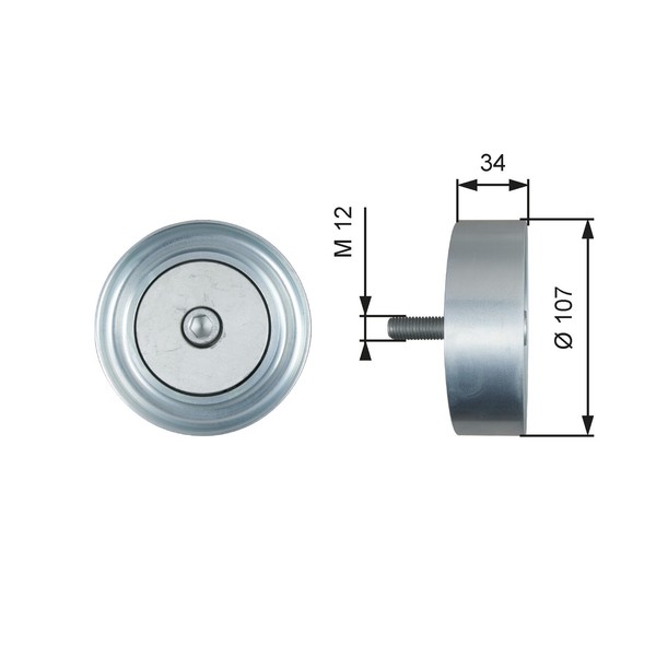 Gates Umlenk-/FüHrungsrolle Keilrippenriemen Fleetrunner™ T36515 Metall FüR B670-image
