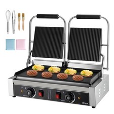 VEVOR Piastra Tostapane da 3600 W Doppia Piastra Elettrica per Panini 48 x 23 cm