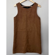 Sanctuary Faux Suede Mini Dress Women L Brown Shift Sleeveless Boho Fall Western