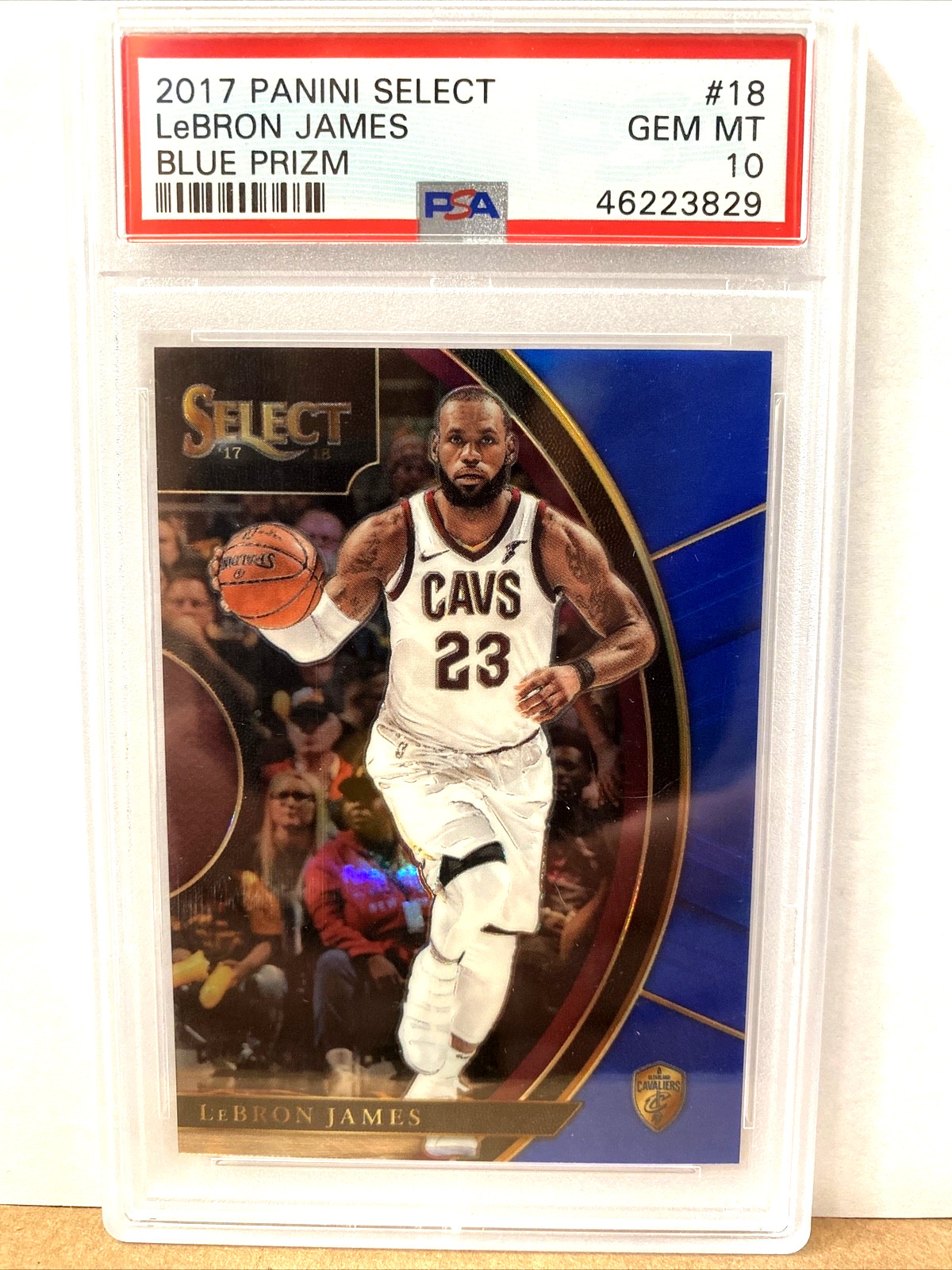 2017 Panini Select #18 LeBRON JAMES /299 Blue Prizm SSP PSA 10 GEM MINT