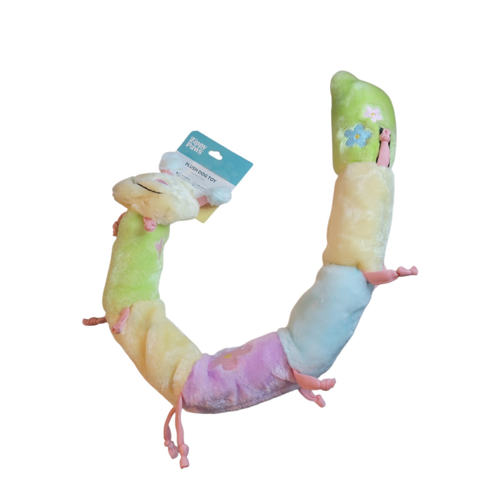ZippyPaws Plush Caterpillar Dog Toy OS Pastelcolors New No S