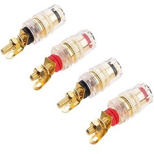 4 Pcs Audio Speaker Terminal Connectors, 4mm Banana Jack Adapter Binding Post...