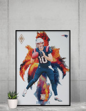 Phoenix 2024 Color Blast Drake Maye 12x17 Poster New England Patriots