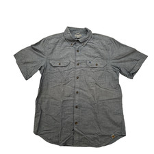 Carhartt Shirt Mens Large Relaxed Fit Button Up Chambray Workwear Gray Pockets