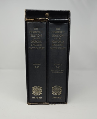 The Compact Edition of Oxford English Dictionary  1971/1973 HC/Slipcase 2 Volume