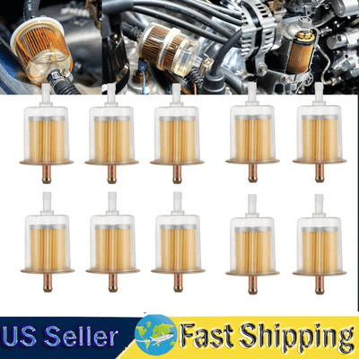 10PCS 3/8'' Fuel Filters Industrial Universal Motorcycle Inline Gas Fuel Line Qhs