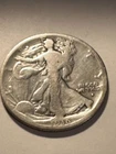 1916 S  ( ODVERSE )  Walking Liberty Half Dollar 90% Silver Circulated  N647