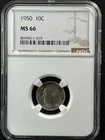 1950  10C Roosevelt Dime NGC MS66     8699811-019